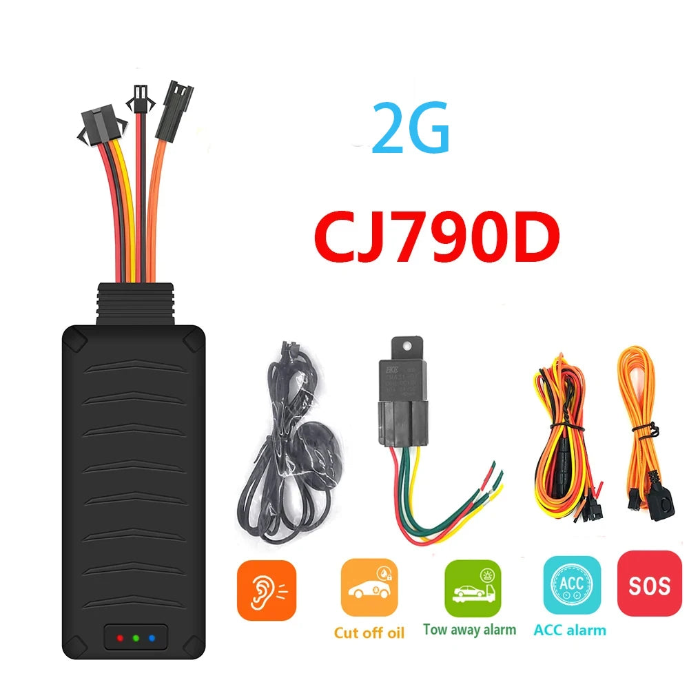 4G GPS Tracker Car Motorcycle Cut Oil Tracking SOS Monitor ACC status Tow away Power off Shock Move SMS Call Alarm Locator APP