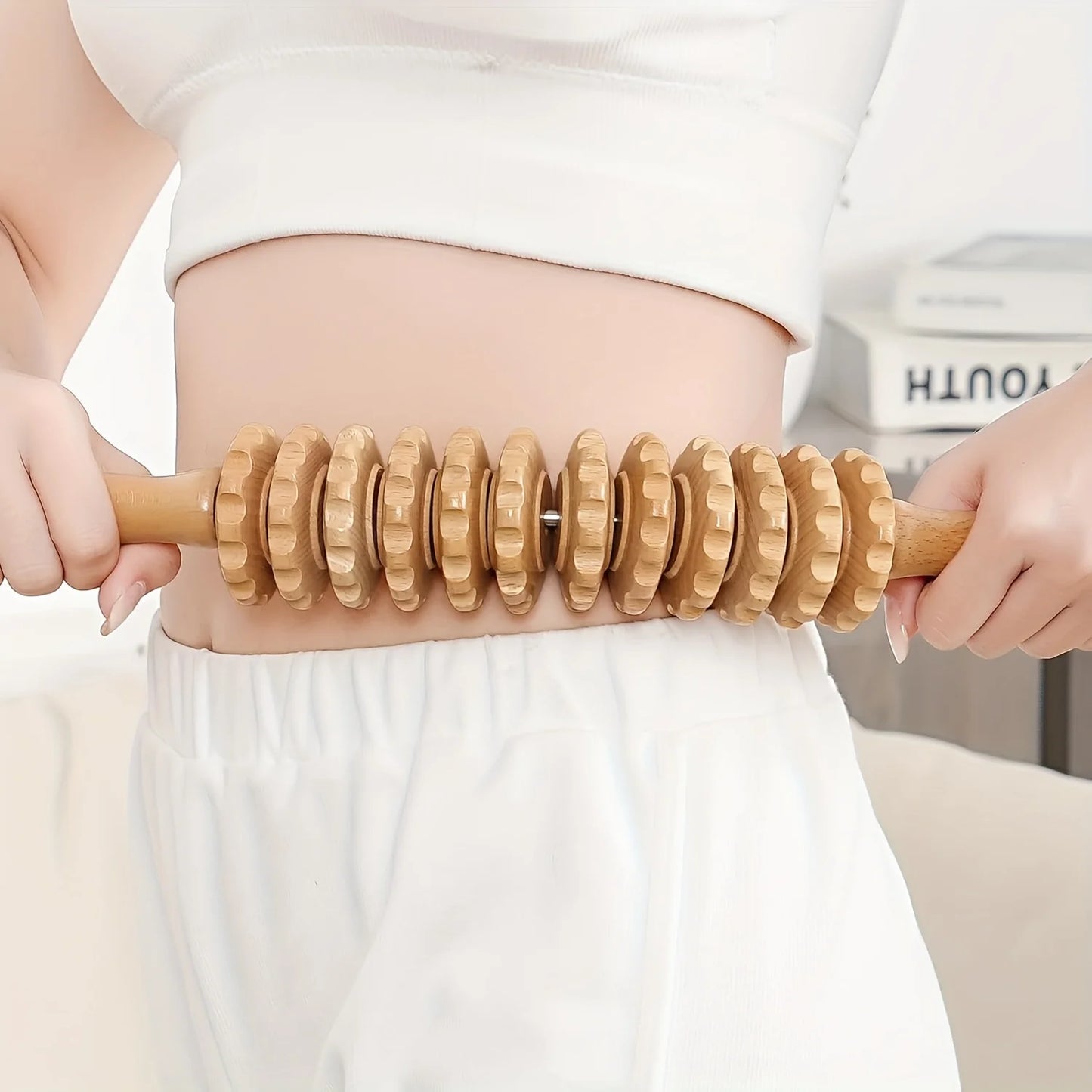 3-Piece Wooden Massage Roller Set, including 12-roller, 9-roller, suitable for use on the hands, suitable for both men and women