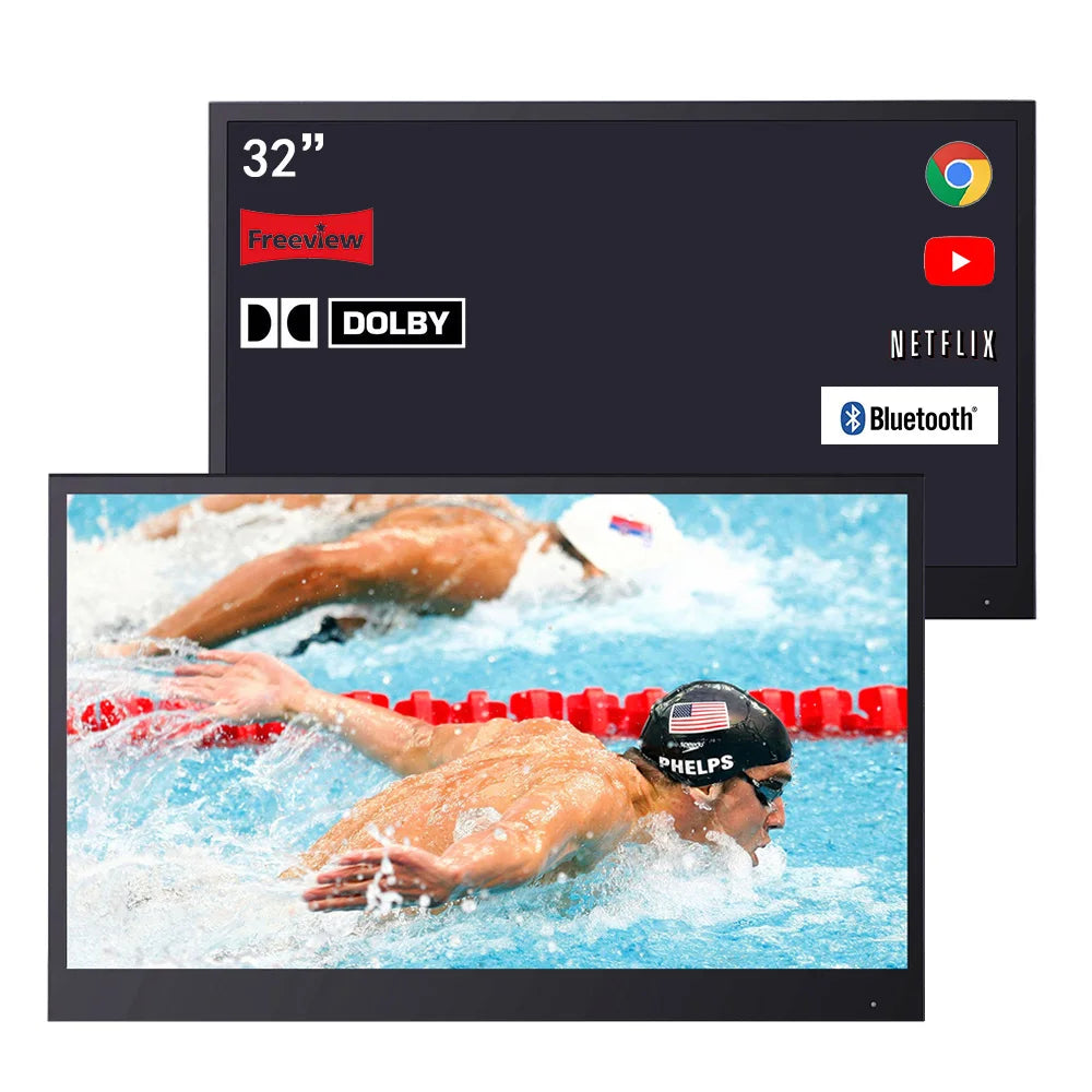 Souria 32 inches Smart Mirror Waterproof Television for Hotel Bathroom Luxury Design Android ATSC DVT-T, T2, C DTV Tuner TV