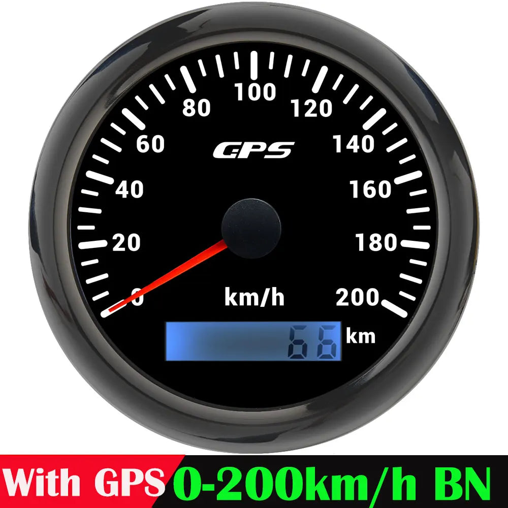 A 85MM GPS Speedometer For Motorcycle Marine Boat 30~200 Kmh Boat Car Truck Speed Gauge Meter With GPS Antenna 7 Color Backlight