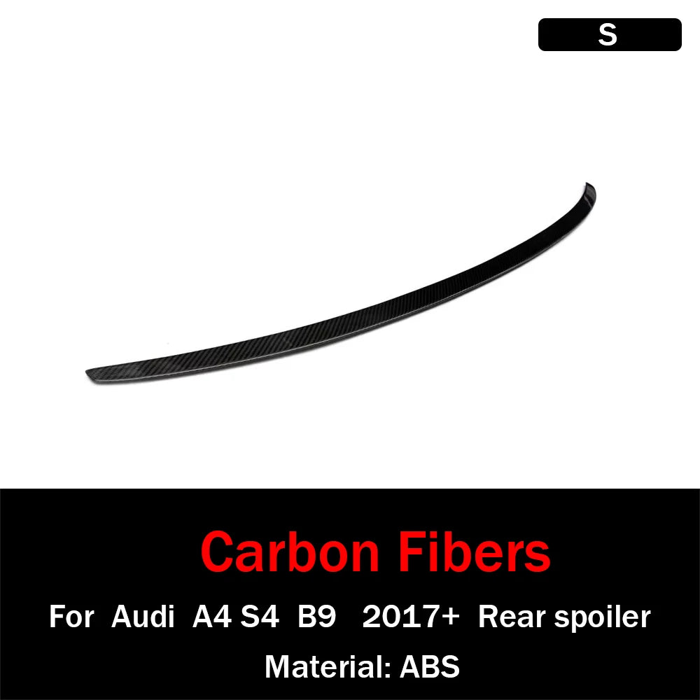 For AUDI A4 S4 RS4 B9 Sedan S style Carbon fiber FRP glossy black Rear Spoiler Trunk Wing Car tuning accessories 2017+