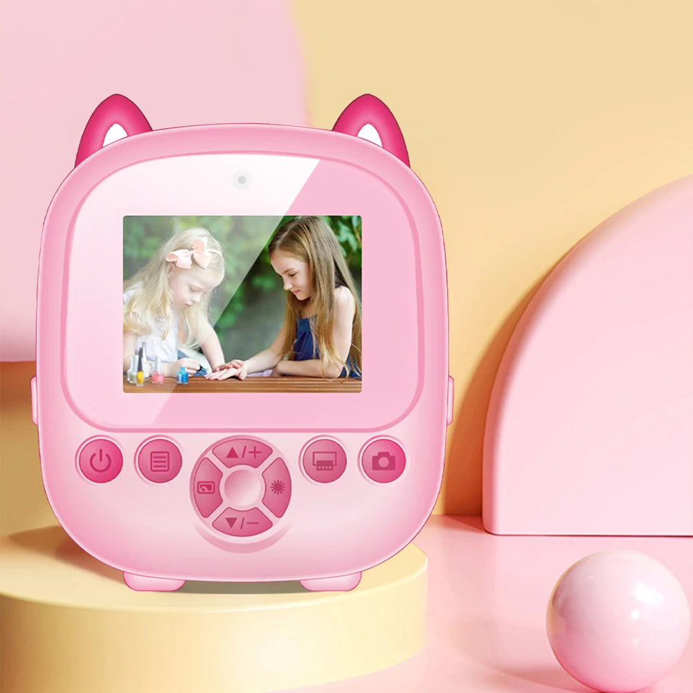 6 In 1 Cute Digital Camera Type-C Rechargeable Portable Video Camera 1300mAh Mini Instant Print Camera Christmas Birthday Gifts