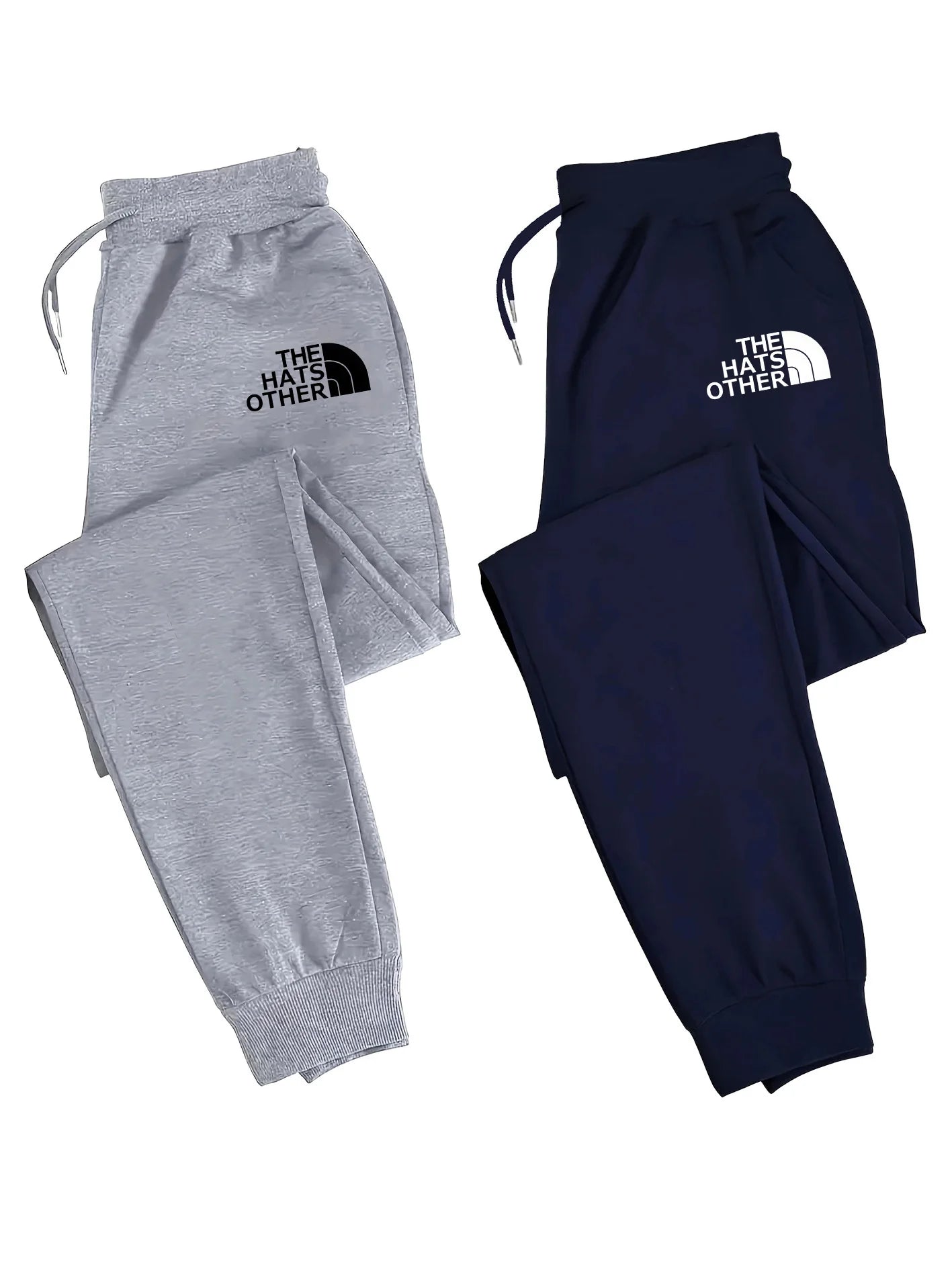 2-Pack Men's Polyester Joggers, Drawstring Waist, Wrinkle-Resistant, Breathable, Slim-Fit, Cuffed Hem, Smooth Drape, Ide