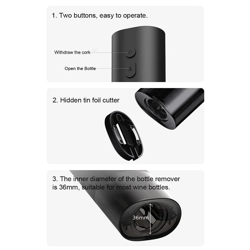 Mijia Electric Wine Bottle Opener Dry Battery Automatic Red Wine Bottle Cap Openers Kitchen Accessories Gadgets