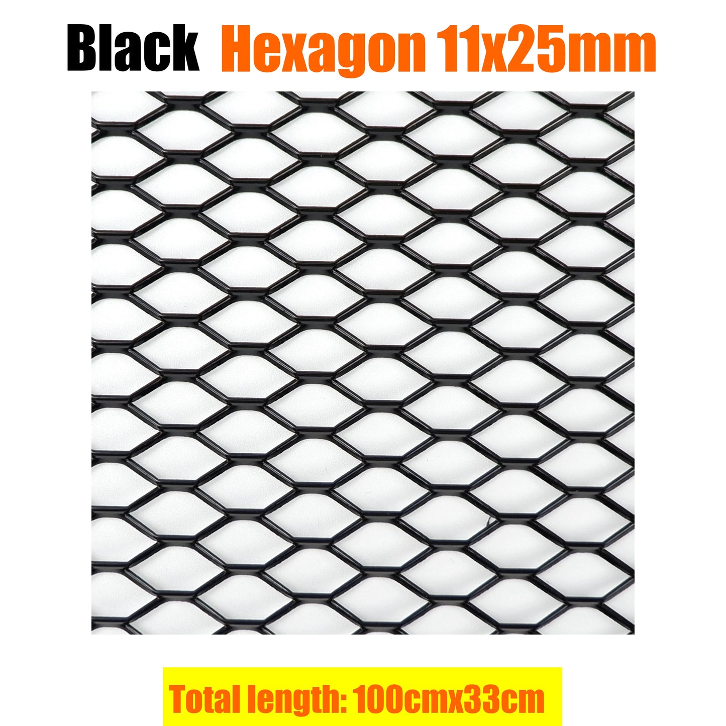 100x33cm Aluminium Racing Car Bumper Grille Grill Mesh Net Vent BlackTuning Universal Protector Caravan Camper Home Garden