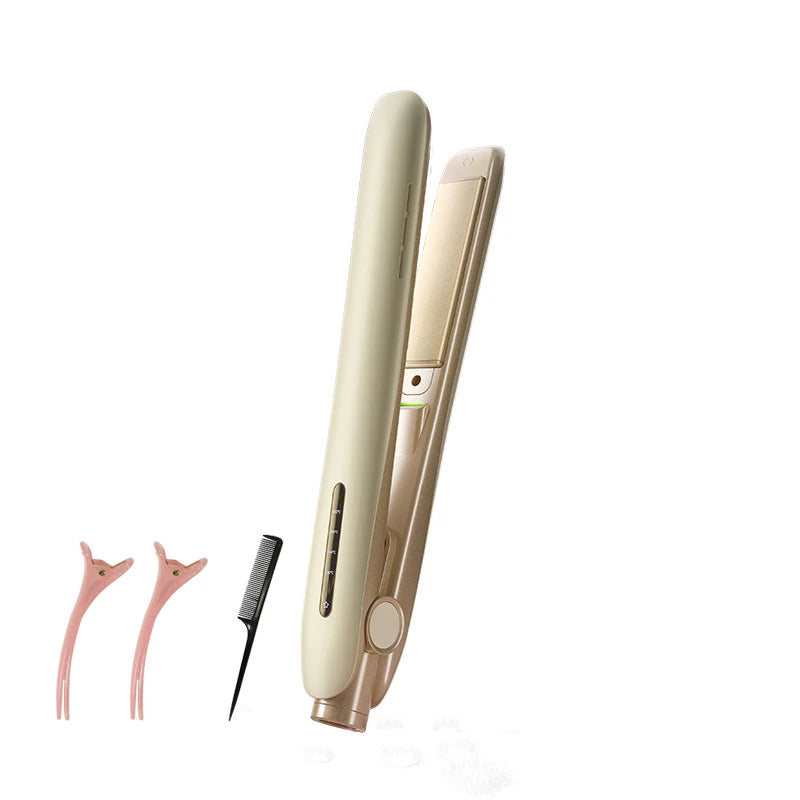 Flat Iron Hair Straightener–Travel 2-in-1 Straightener and Curler, Professional Negative Ion Ceramic Plate for Less Frizz