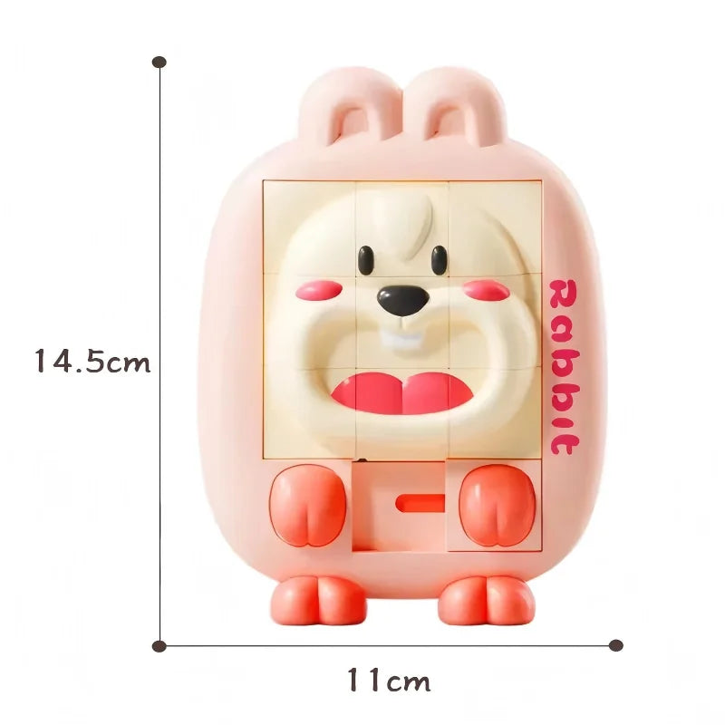 Cartoon Huarong Road Puzzle Logic Board Dinosaur Rabbit Duck Slide Puzzle Thinking Education Challenge Game Children Travel Toy