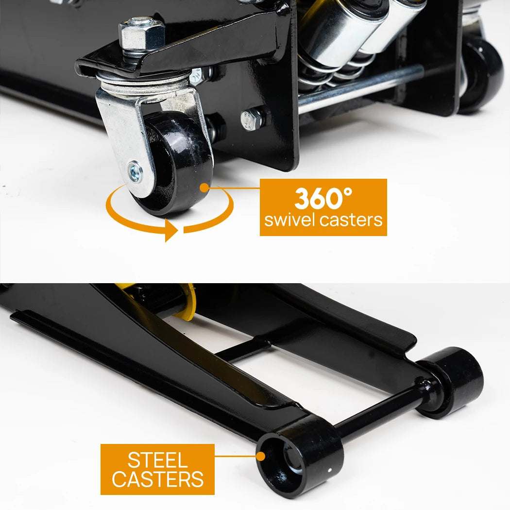 Super Low Profile Floor Jack 3-Ton Hydraulic Trolley Quick Lift Dual Pump
