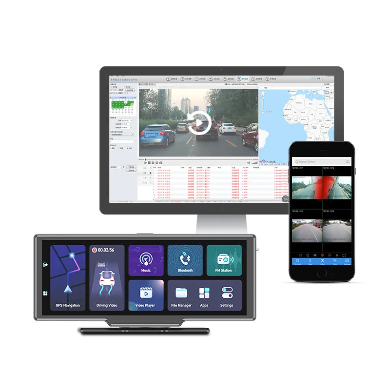 4 Camera T99 Car Dash Cam Recorder GPS Navigation 4G Andriod 8.1 Wifi 1080P Reaview Video Recorder Registrar Parking Monitoring