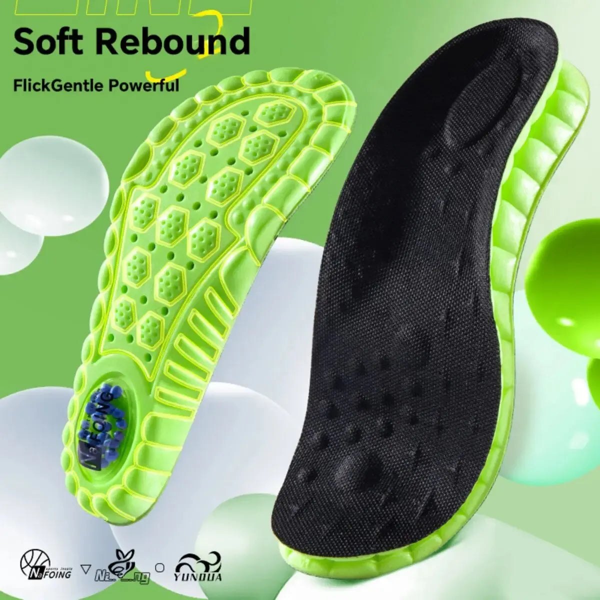 2Pairs Cloud Sport Insoles for Shoes PU Air Cushion Sole Soft Shock Absorption Deodorant Breathable Running Orthopedic Insoles