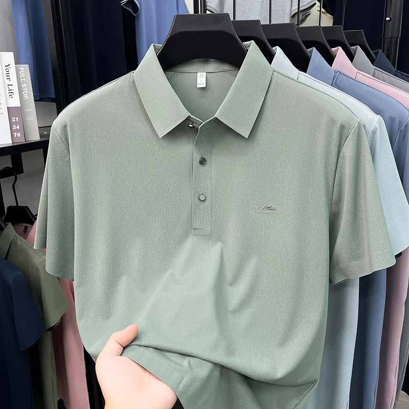 2026High-end Summer New Quick-dry Polo Shirt Men's Short-sleeved T-shirt Casual Business Collar Men's Top Shirt