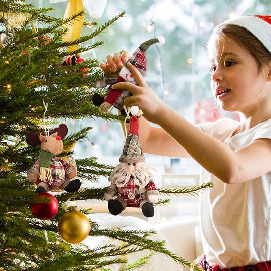 Christmas Santa Doll Decorations For Home 2025 Table Xmas Ornaments Snowman Santa Claus Elk Toys New Year Decor 2026 Noel Gifts