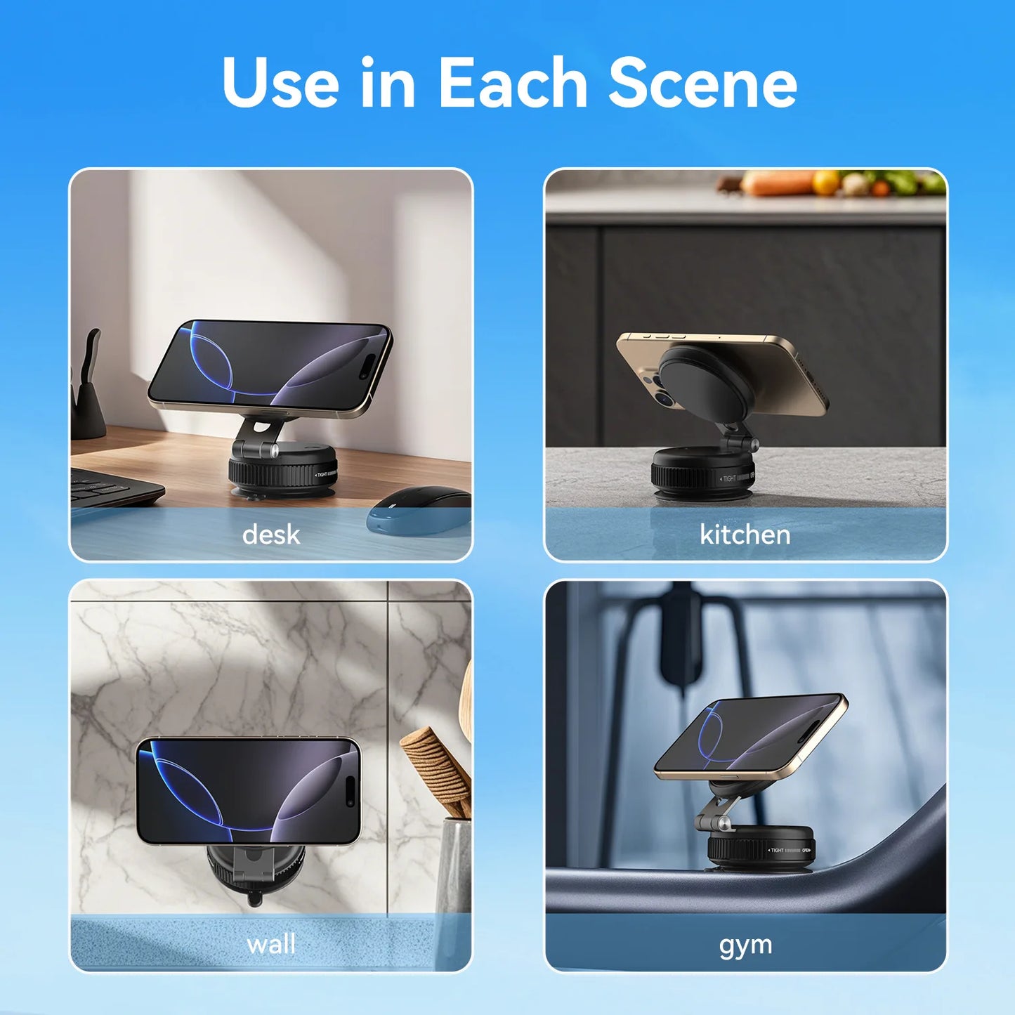 Model Powerful Vacuum Suction Mobile Phone Holder Extendable and Foldable Magnetic Mobile Phone Holder Portable Support Bracket