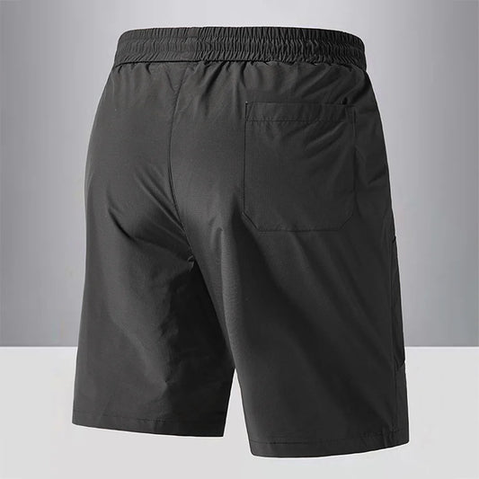 Men Quick Dry Cargo Shorts Summer Lightweight Water Resistant Zipper Pockets Drawstring Waist Breathable Outdoor Sports Shorts
