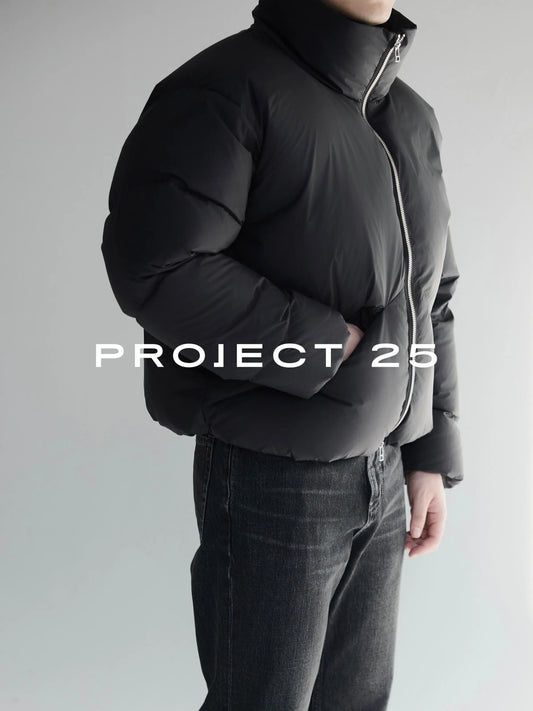PROJECT 25 Men's Lightweight 90% White Duck Down Jacket 3-Defense Heat Storage Warmth Loose Stand Collar Short Down Coat