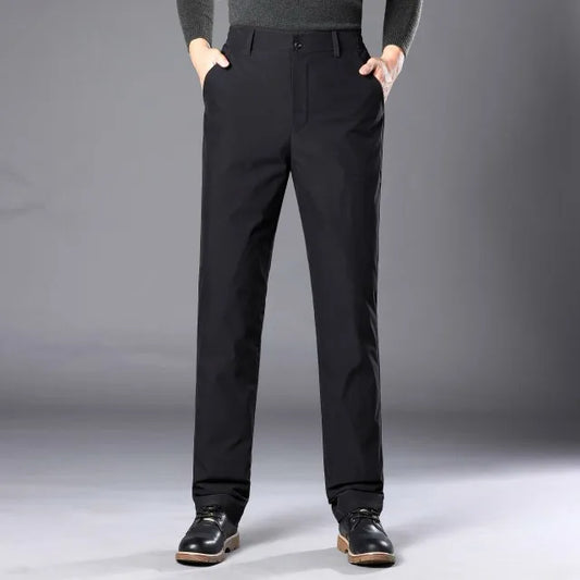 Yaloo Men's Business down Pants Slim Fit Outerwear Warmth Fashionable Not Bulky Wear Three Seasons Long Pants Business Casual...