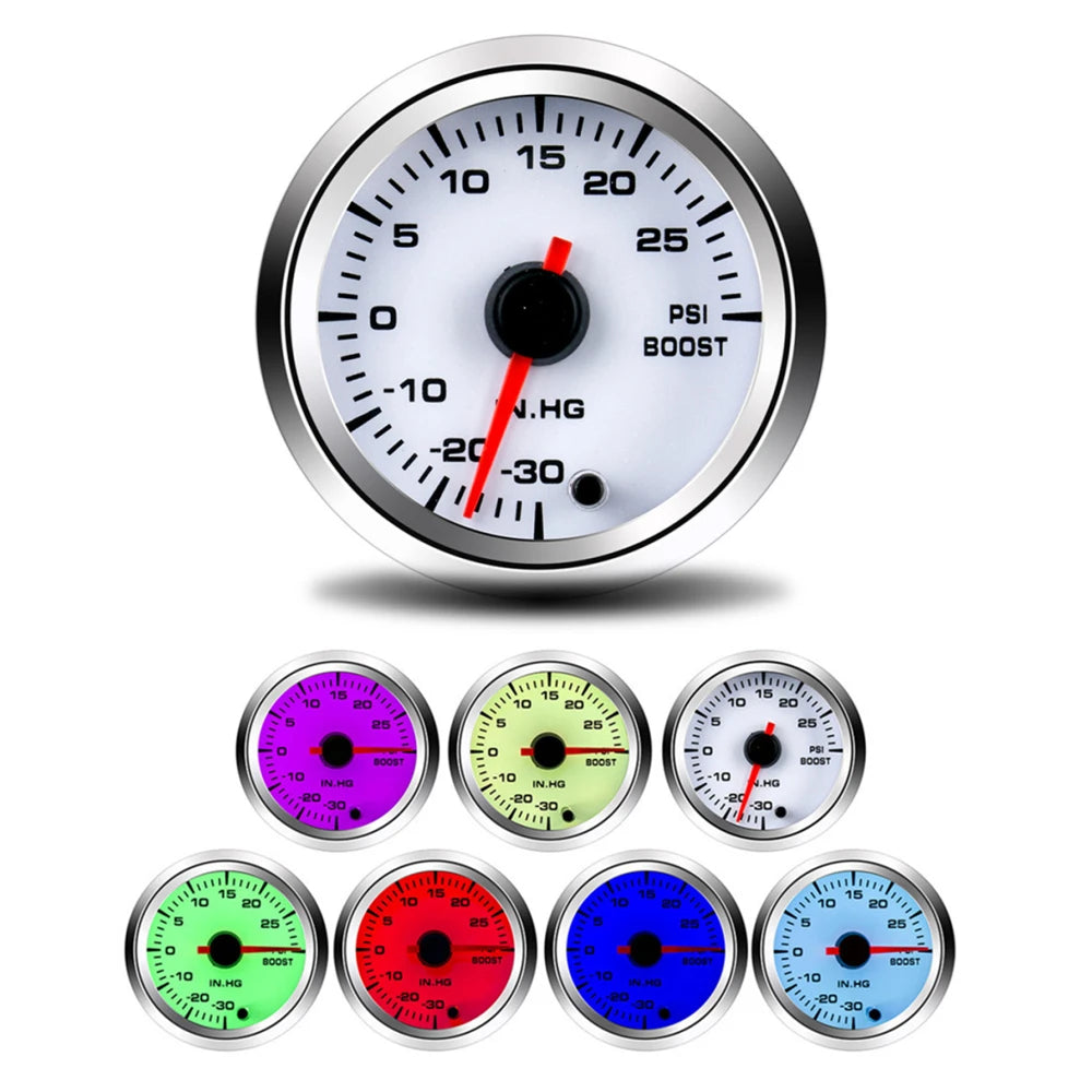 52mm 7 Colors Tachometer RPM Meter Water Temp Oil Temp Oil Press Voltmeter Boost Gauge Air-Fuel Ratio Gauge EGT Gauge Car Gauge