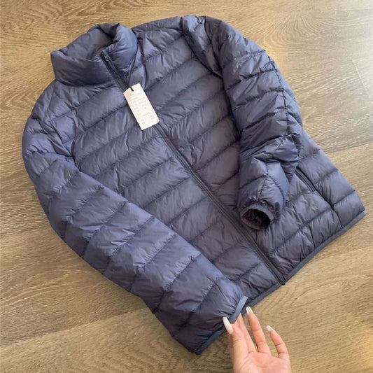 Lightweight Padded Jacket Men's Short Collar Hooded down Cotton Coat Youth Fashion Casual Cleanfit Zipper Closure Color
