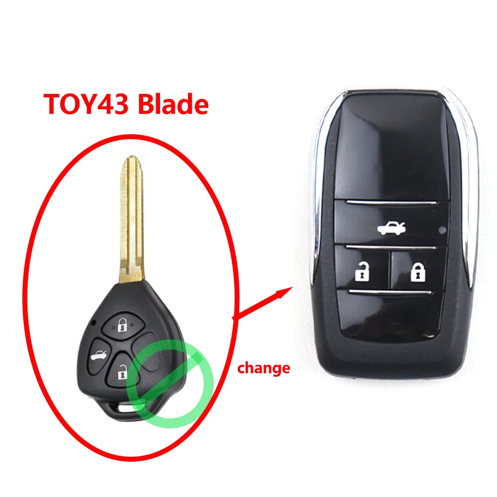 Upgrade Changes Car Key Shell for Toyota RAV4 Wish Camry Hiac Corolla Hilux Fortuner Yaris 2014 Car Key Fob Shell Case Housing