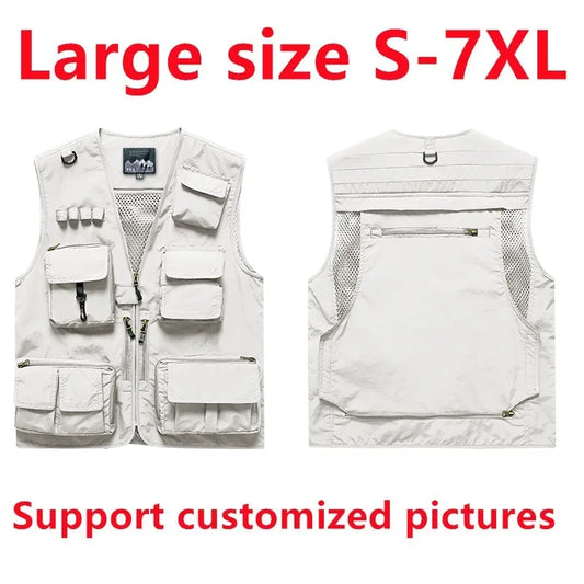 Custom Logo Men's Fleece Vest Winter Warm Sleeveless Jacket Casual Outdoor Sports Waistcoat Male Plus Size 7XL Brand Clothing