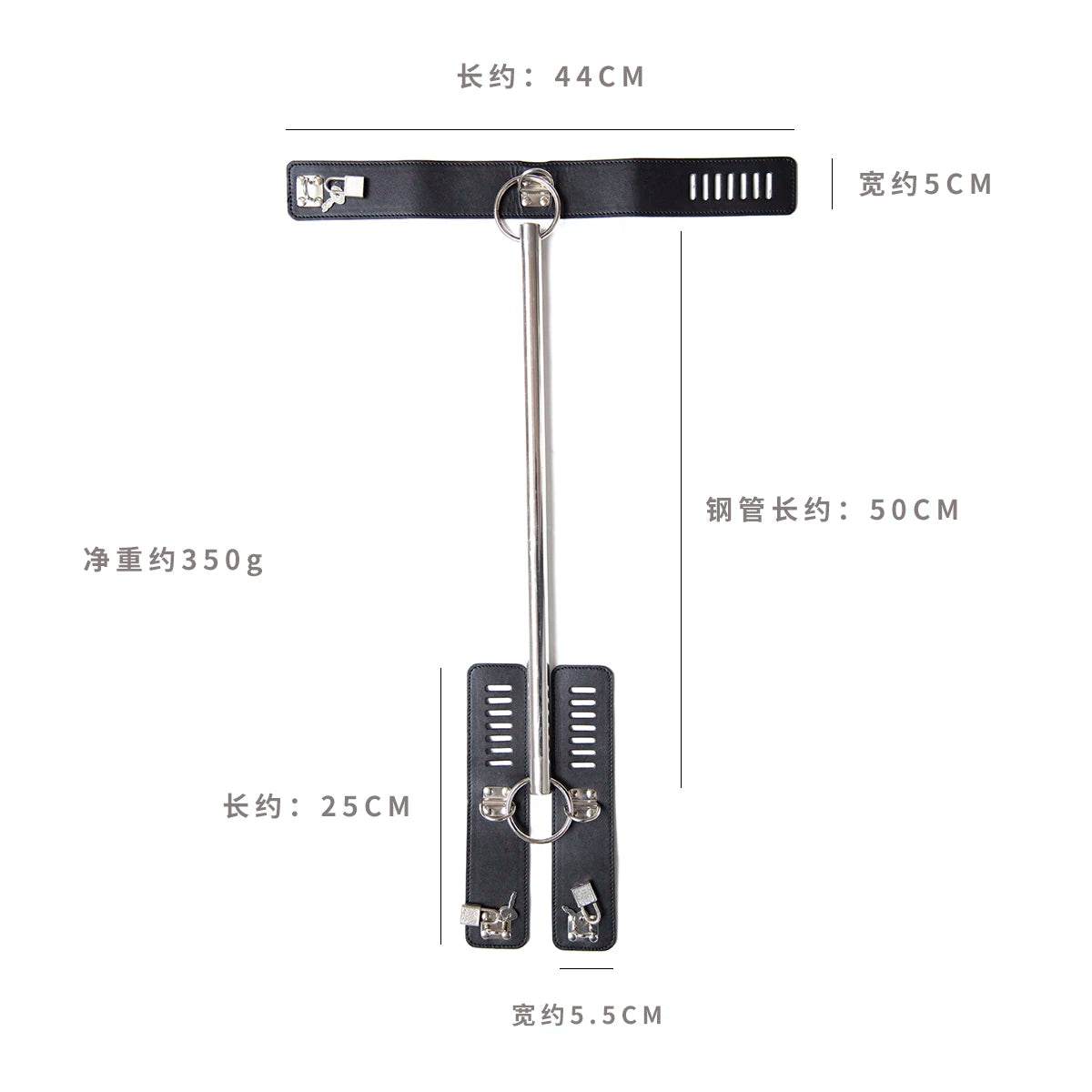 BDSM Restraint Handcuff Set Leg Cuff Neck Restrain Kit SM Fetish Stainless Steel Extend Spreader Bar Adult Couple Slave Harness