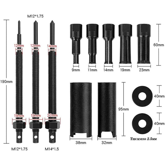 12PCS Motorcycle Inner Bearing Puller Set Blind Hole Bearing Removal Tool Kit Motorcycle Box Bearing Disassembly Tool