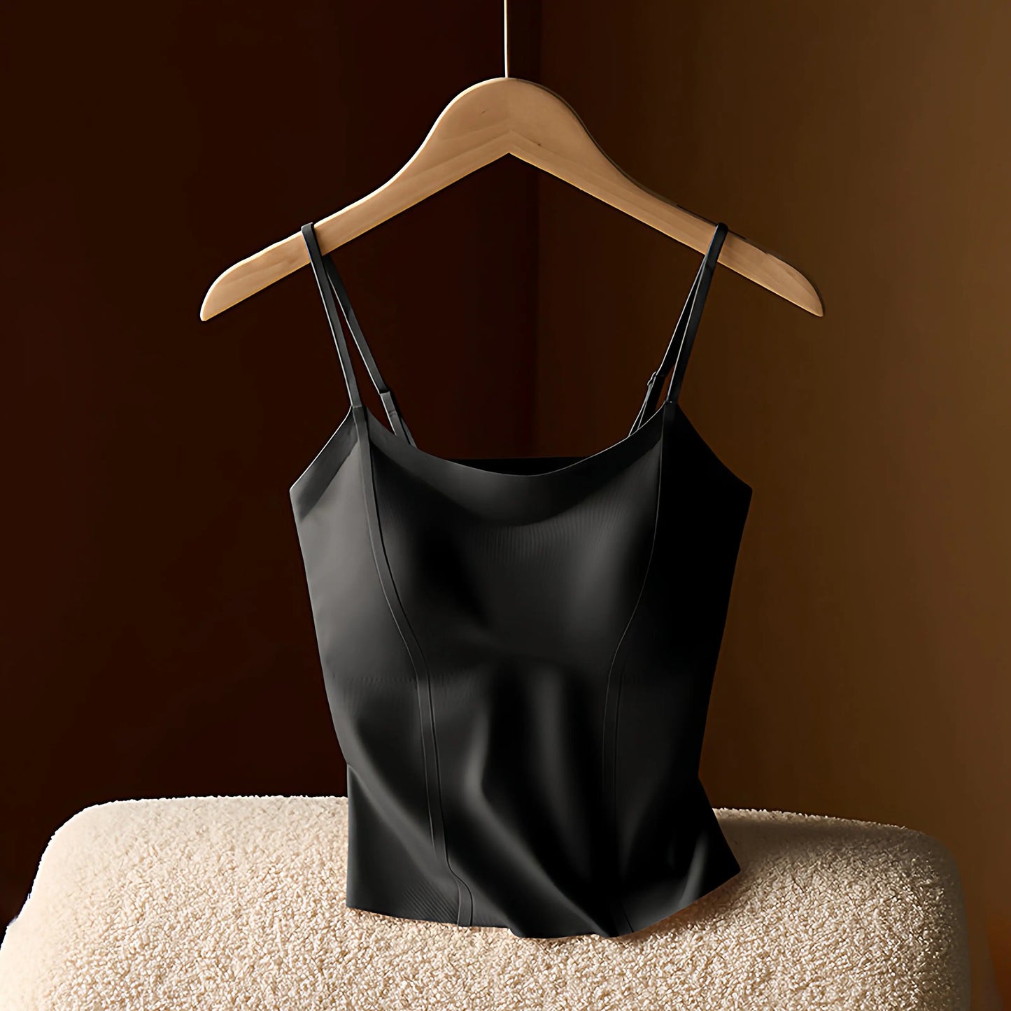 Women's Camisole With Built-in Chest Pad New Summer Style Wearable Outside or as Layering Fishbone Structure Integrated Bra-s