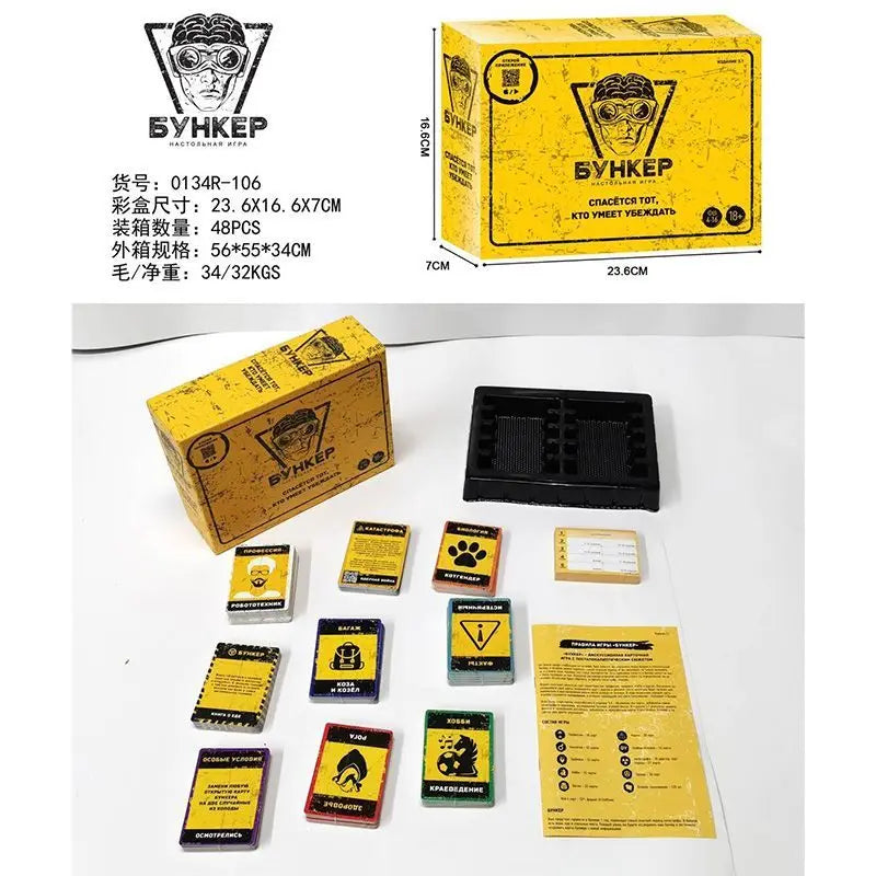 BUNKER Survival Debate Card Game - Strategic Party Game for Adults, Post-Apocalyptic Social Interaction