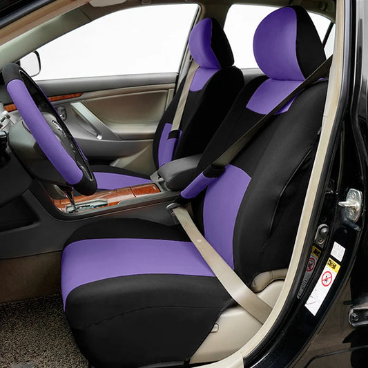 Universal Car Seat Covers Set With Steering Wheel Covers 2 Shoulder Protection Rear Seat Can Split Car Accessories Interior