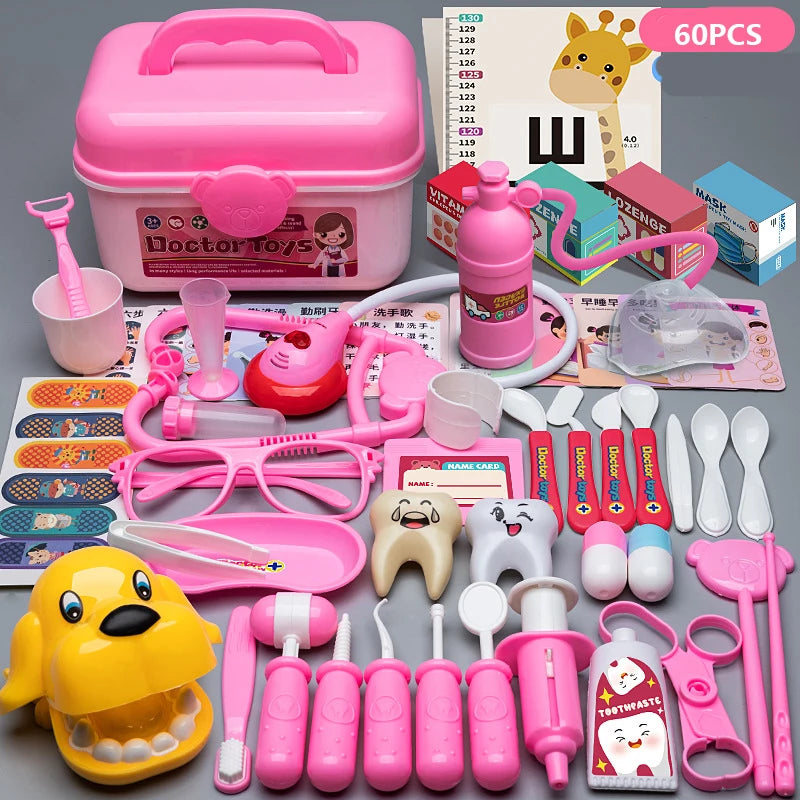 Doctor Toys for Kids Doctor Pretend Play Set Children Medical Dentist Tools Stethoscope Educational Toy Gift for Boy Girl