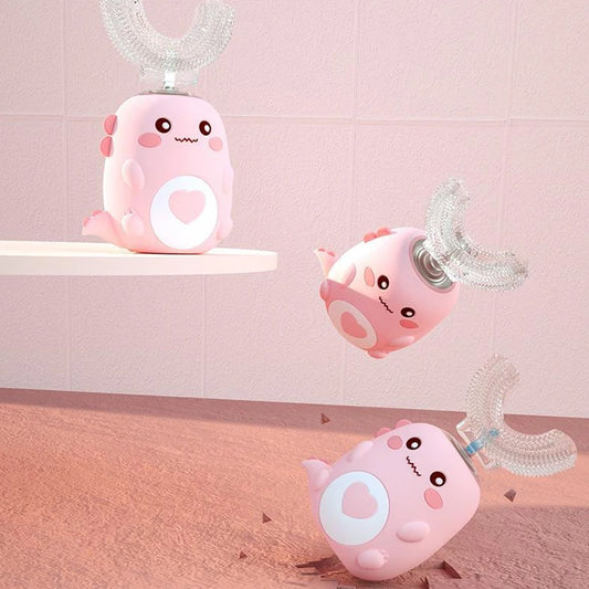 Children'S Electric Toothbrush Food Grade Silicone Oral 360 Degree Automatic Usb Charging Smart Children'S Toothbrush U-Shaped