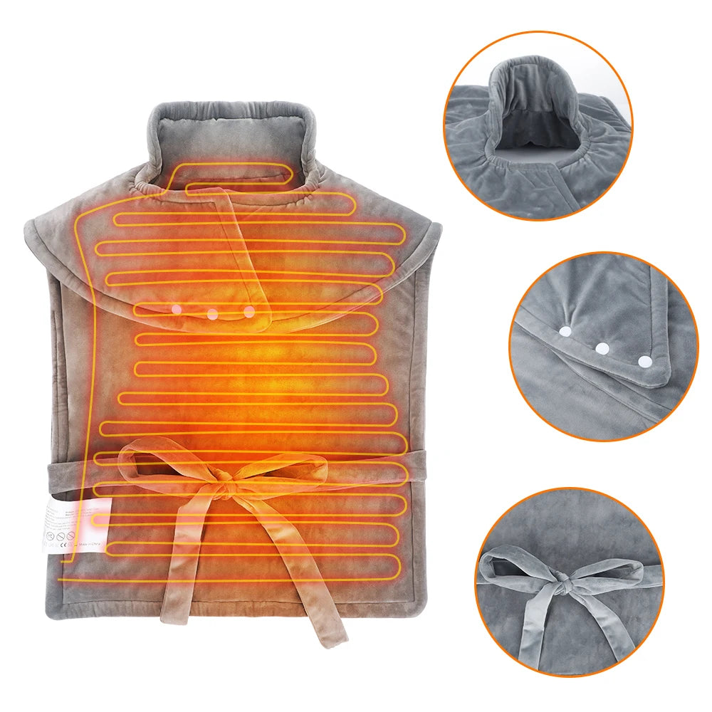 Electric Heating Pad Wrap Winter Warming Blanket For Shoulder Neck Abdomen Leg Waist Pain Relief Keep Warm Heated Shawl 60*90cm