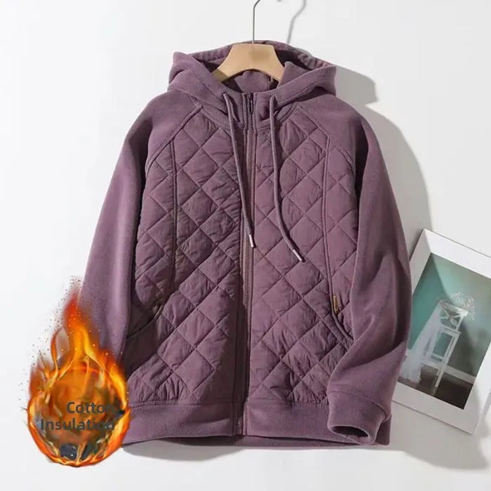 Women's Thickened Cotton Jacket Hooded Zipper Windproof Autumn Winter New Style Korean Version Large Size Casual Hoodie