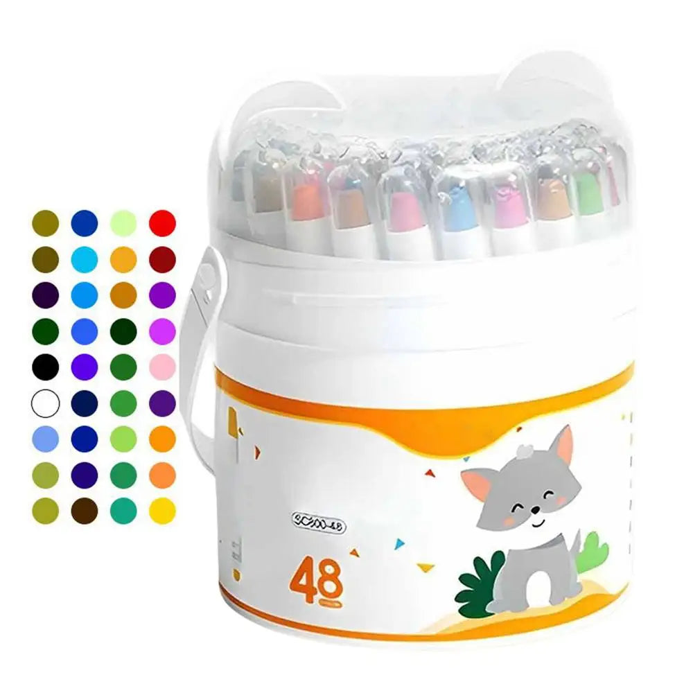 Twistable Washable Crayons 12/24/36/48 Colors Quick Drying Non Toxic Art Supplies for Kids Home School Arts Crafts Birthday Gift