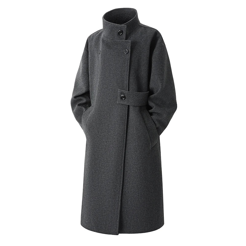 Men Long Trench Outwear Casual Woolen Coat Windbreaker Autumn Winter Fashion Woolen Coats