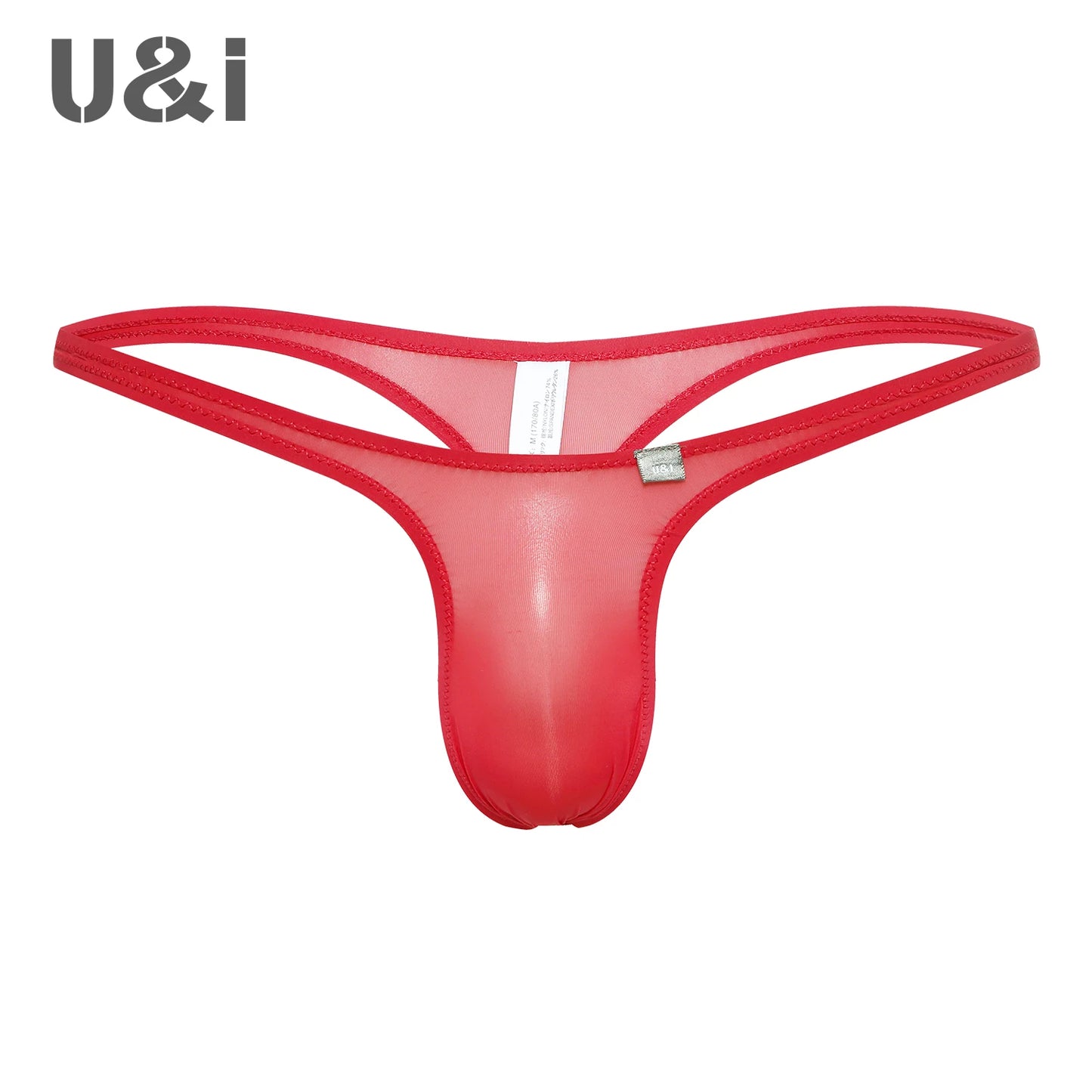 U&I Men's Sexy Thong Underwear Ultra-Thin Micro-Transparent One-Piece Upward No Pouch Innerwear