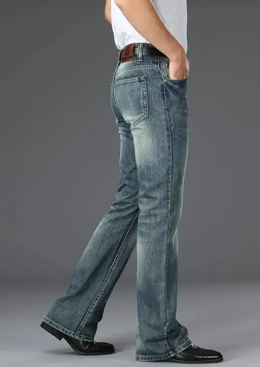 Men's Flared Pants, Classic Flared Jeans , Loose Leg Jeans, Boot Cut Trouser,