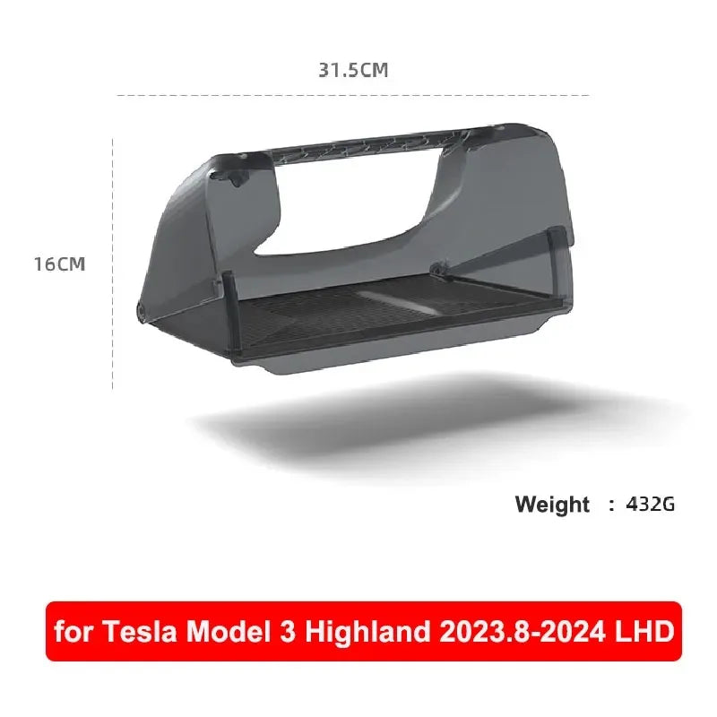 For Tesla Model Y Juniper 2025 Accessories Under-Screen Storage Organizer Box Center Console Screen Protect Trim Charge Pad Mat