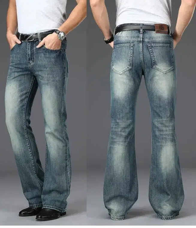 Men's Flared Pants, Classic Flared Jeans , Loose Leg Jeans, Boot Cut Trouser,