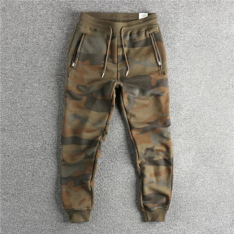 Thickened Wear-Resistant Men's Casual Camouflage Pants Autumn Winter Warm Sports Trousers Loose Fit Long Pants Trendy