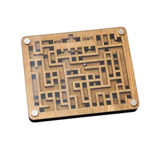 Two Layers Wooden Labyrinth IQ Challenge Games Maze Puzzle Brain Teasers Educational Toys Juegos De Inteligencia Para Niños