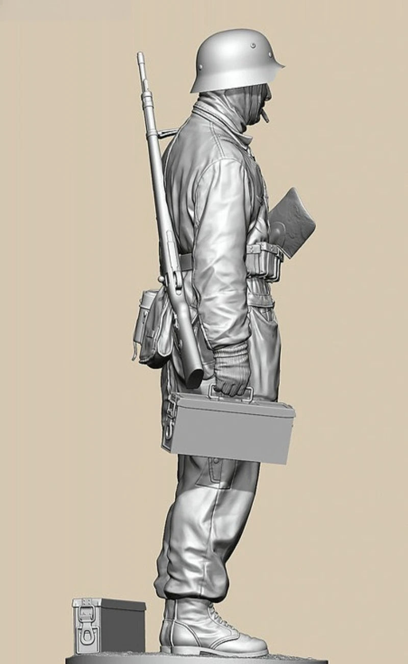 1/10 Scale Resin DieCast Figure Model Kit Poteau Ambush Battle Paratroopers Transport Ammo Unassembled and Unpainted