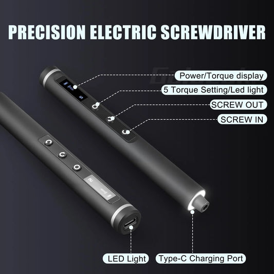 49 in 1 Electric Screwdriver Set 5 Torque Settings Precision Power Tool Magnetic Screw Driver Bits for iPhone Glasses Watch PC