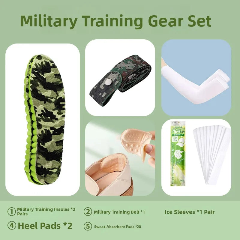 Anti-Fatigue Sports Shoe Inserts Men's Thickened Military Training Women's Comfortable Shock Absorption Odor Control Insoles