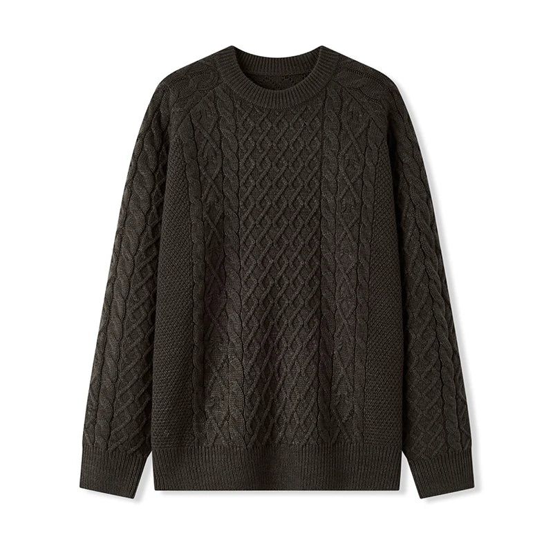 Semir Knitted Sweater Men 2024 New Winter Inner Wear Solid Color Cable Knit Sweater Couple
