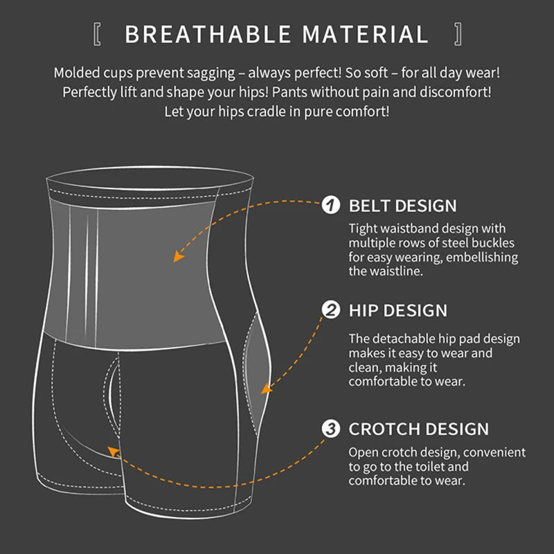 Men Tummy Control Underpants Waist Trainer Slimming Shapewear Padded Butt Lifter Hi-Waist Shorts Compression Body Shaper Boxer