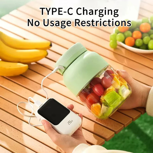 1 set of electric juicer, portable rechargeable blender for smoothies and milkshakes, suitable for office, gym, and travel