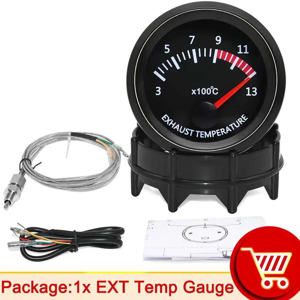 AD 52mm Water Temp/Oil Temp/Voltmeter/Oil Press BAR PSI /Vacuum/Boost Gauge/Air Fuel Ratio/EGT Gauge With Sensor Fit for 12V Car