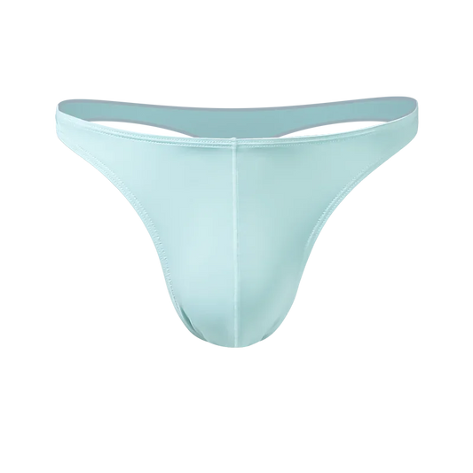 5PCS Men's low waist solid color U convex stretch tight T underwear ice silk slip hip Thong breathable T pants