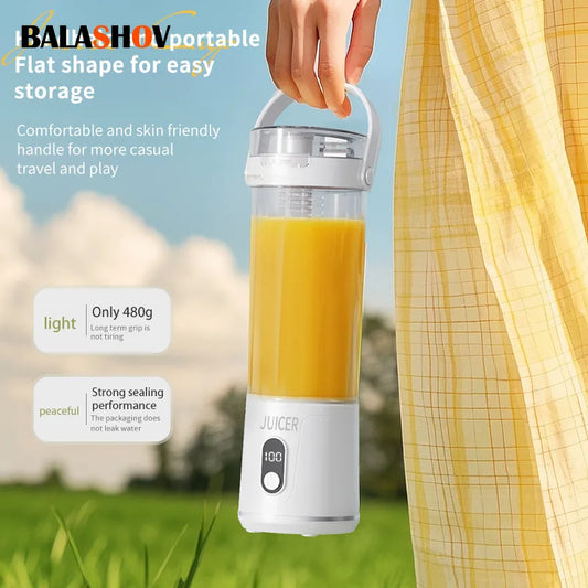 600ML Portable Juicing Cup Multifunctional Household Crushed Ice Juicer Outdoor USB Rechargeable Electric Fruit Juice Machine